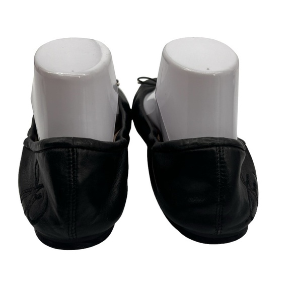 Sam Edelman Black Leather Logo Charm Ballet Flats Size 8.5 Women’s - Picture 9 of 10